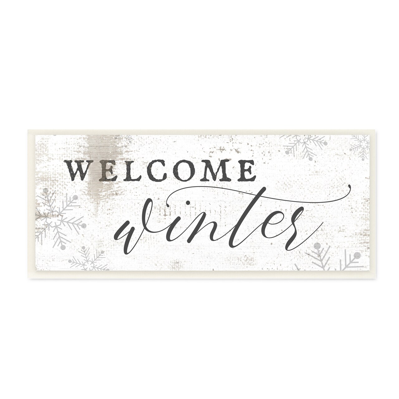 Stupell Industries Welcome Winter Snowflake Pattern Wall Plaque Art